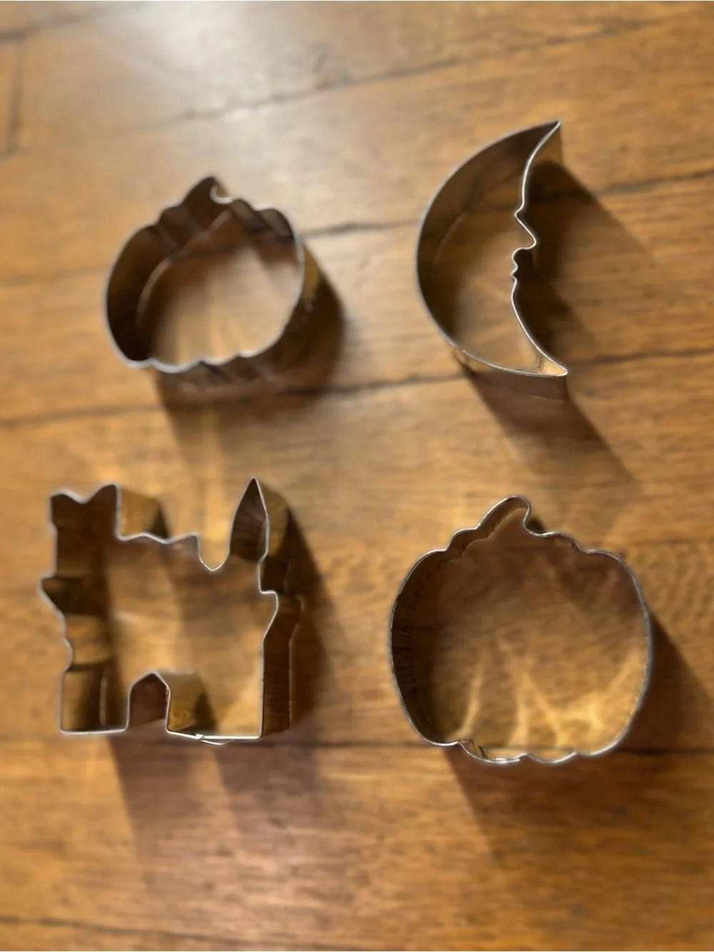Halloween Cookie Cutter Set - Silver Pumpkin & Moon Shapes